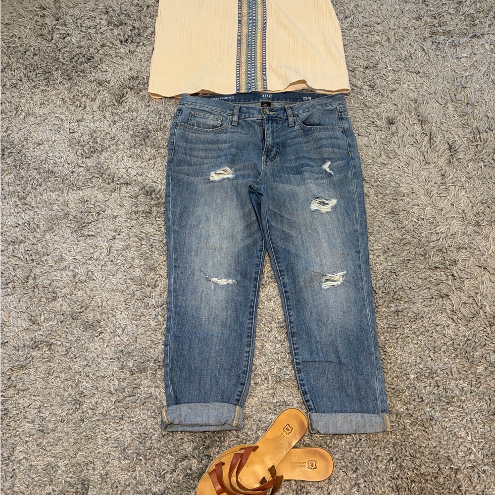 a.n.a Women's Blue Boyfriend Jeans